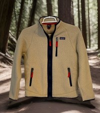 Patagonia Jacket Kids El Cap Khaki Retro Pile Fleece Full Zip Size L NWT