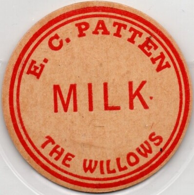 Milk Bottle Cap - E. C. Patten - The Willows - (Topsham, Maine) - tabless cap -