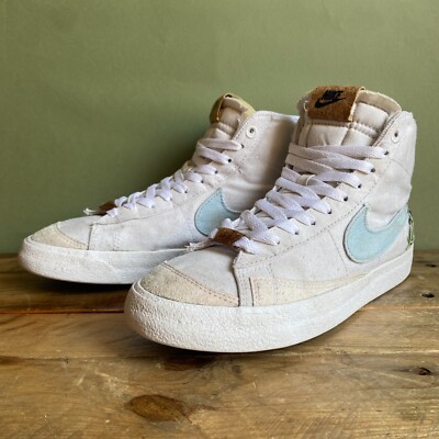 Nike Blaze Mid 77 'Indigo' - UK 5 - Off White/Blue - Embroidered Flower