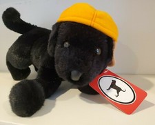 Cute Black Dog with baseball cap stuffed animal- New with tags
