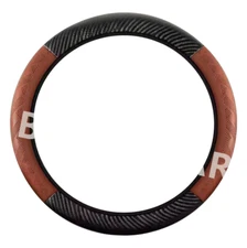 PU Leather Car Steering Wheel Cover Auto Non-slip Decorate Accessories 38cm/15in