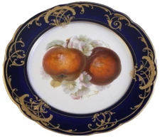 Antique 1913 KPM Berlin Porcelain Fruit Scene Plate Porzellan Teller Scenic