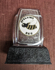 Spelling Bee clear acrylic award black base trophy