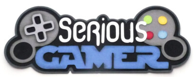 Premade Paper Pieced Title for Scrapbooking Pages, Serious Gamer, Video Games