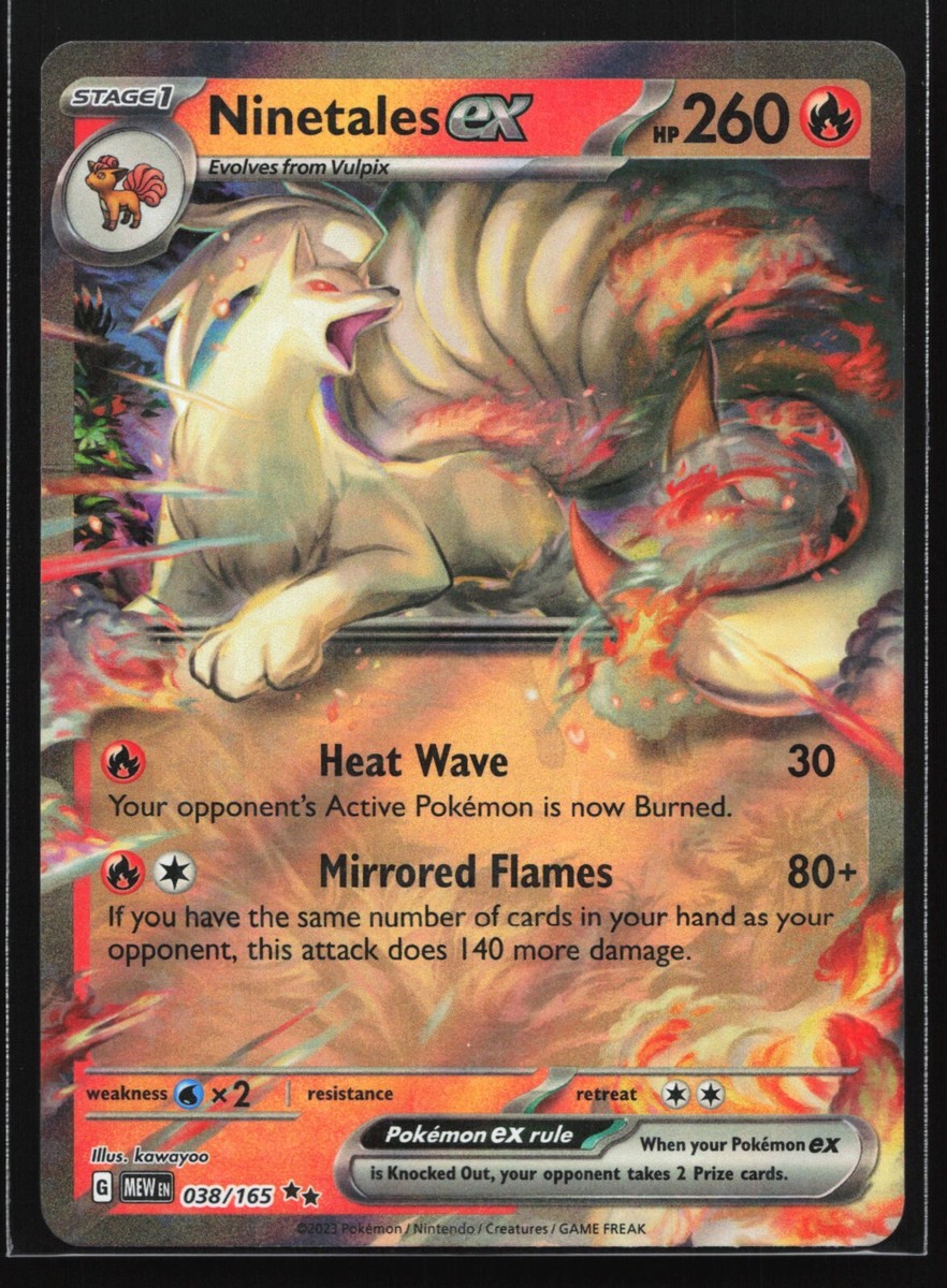 Pokemon Ninetales ex 038/165 MEW EN-151 Double Rare Holo NM | eBay