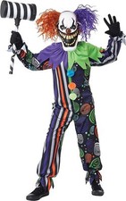 Funhouse Fiend Killer Clown Circus Carnival Fancy Dress Halloween Child Costume