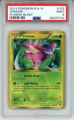 2013 POKEMON PLASMA BLAST VIRIZION #103 SECRET RARE HOLO PSA 9 MINT #28625702