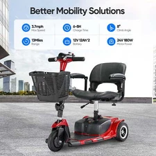 3 Wheels Mobility Scooter Electric Ultra Mobile Folding Electric Wheelchair