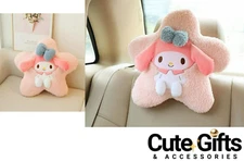 Cute Cartoon Car Headrest | My Melody Kuromi Pochacco Neck Rest | Soft Travel