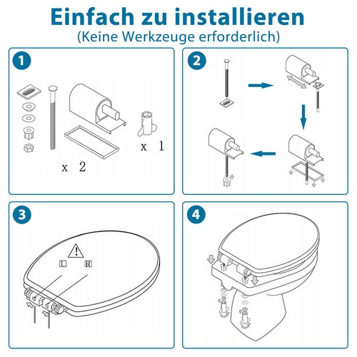 Marble WC KloSitz Toilettendeckel Toilettensitz Absenkautomatik Deckel Brille DE - Bild 12 von 12