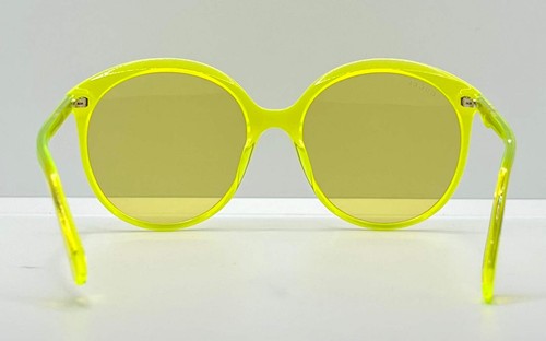 GUCCI GG0257S 004-Neon Yellow Round Sunglasses-Deadstock/Unworn-Full Kit-Italy - Picture 8 of 13