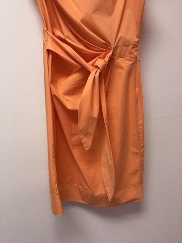 DVF Diane Von Furstenberg 4 6 Pretty Orange Coral Cotton Designer Womens Dress - Picture 3 of 10