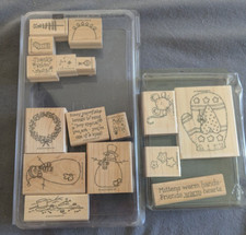 Stampin Up Christmas Holiday Rubber Stamp Lot  - Thanks Snow Much/Mittens
