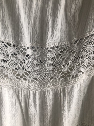 Free People Ivory Comb Crochet Accents Bell SLV MIDI Dress New Size 6 NWT WOW - Picture 6 of 22