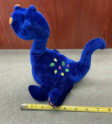 Vintage B.J. Toys Blue Dinosaur Loch Ness Monster 8" Tall Plush - Spots Nessy - Picture 7 of 10