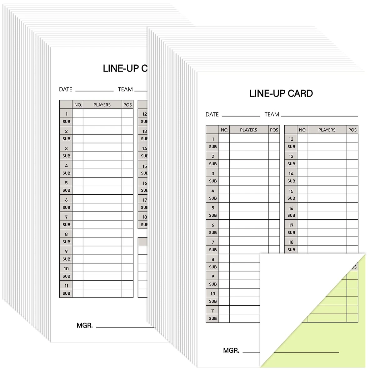 Baseball Softball Lineup Cards 4.52 x 7.86 Inch (50 Sets) | eBay