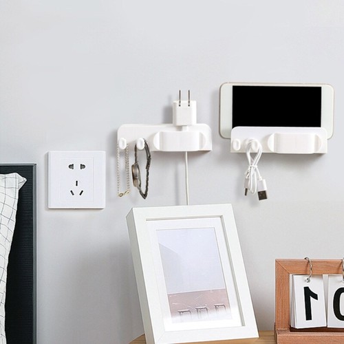 Plug Holder Wall Power Cord Storage Hook Wrapper Wire Finishing Storage Rack - Afbeelding 6 van 8