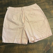 vintage 1950s 1960s 1970s Checkered Shorts Summer Beach Retro Pink White