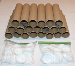 20 Uline cardboard craft mailing tubes with end caps (7" x 1.5") sturdy lot
