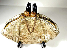 Purse Made In France For The White House San Fransico Cream Satin Gold Vtg