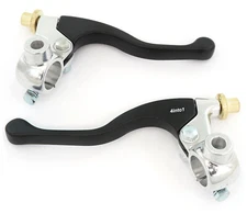 Yamaha Shorty Lever Set w/ Mirror Mount - Clutch + Brake - Chrome & Black - 7/8"
