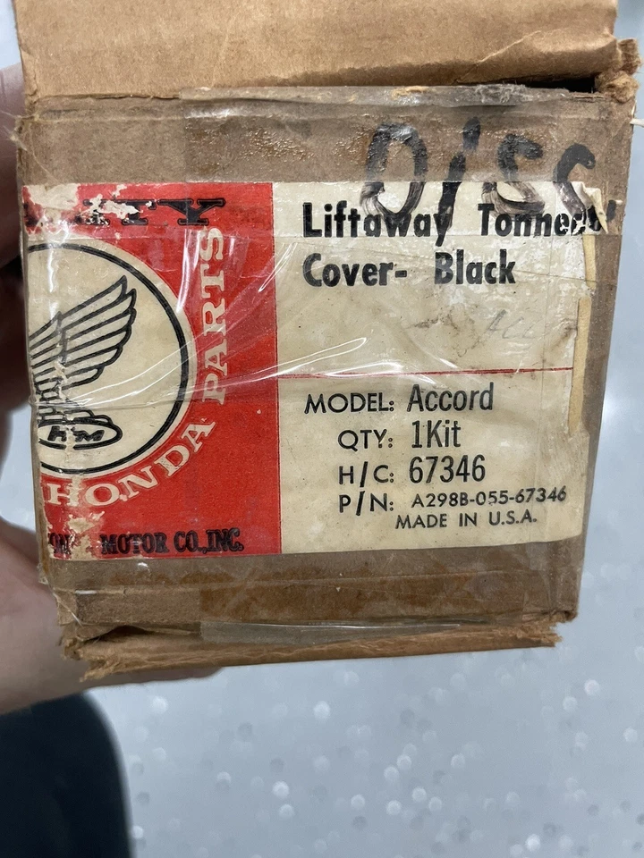 Nuevo Stock Antiguo Vintage 1976-1981 Honda Accord Tonneau Cubierta Negro A298B-055-67346 Foto 2 de 4