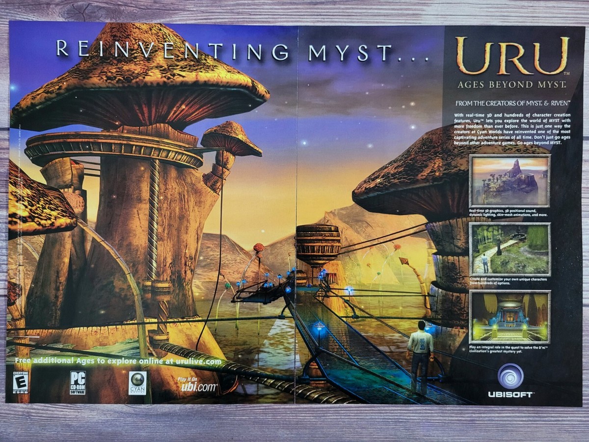 Uru Ages Beyond Myst PC Game 2003 Double Page Promo Ad Art Print 