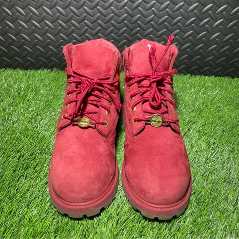 Timberland Rojo Gamuza Edición Limitada Talla US 2.5 Niños Botas Nubuck Gum Bottom Foto 2 de 4