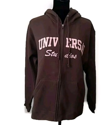 Women's Authentic Universal Studios Hooded Sweatshirt  Brown & Pink Size XL NWT