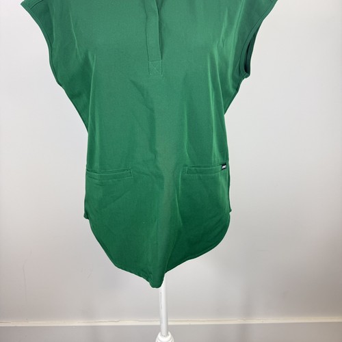 Airmed women's nurse scrub top green sleeveless V-neck stretch Size M - Picture 3 of 10