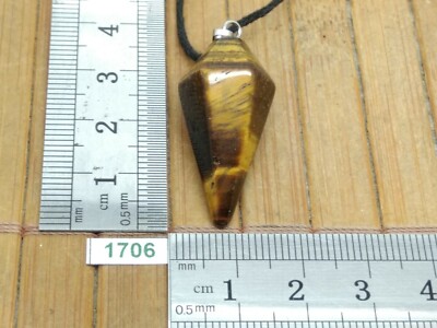TIGERAUGE Spitze Anhänger mit schönen Reflexen + verstellbare Kordel - Mineralien