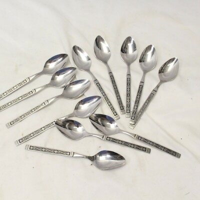 SSS by Oneida  Midnight Teaspoons 6-1/8'' Stainless Lot of 12