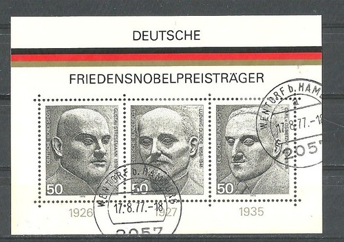 Deutsche Bundespost 1975: Blockausgabe: Deutsche Friedensnobelpeisträger (gest.)