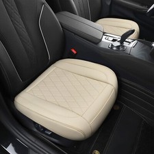 2-pack Bottom Car Seat Cover Beige Luxury Faux Leather Car Seat Cover For Fr...