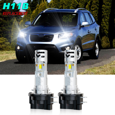 For Hyundai Santa Fe 2009-16 H11B LED Headlight 6500K White Bulbs Low Beam Kit