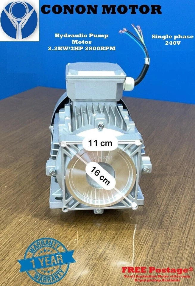 single phase 2.2kw Hydraulic pump spline motor 2800rpm vehicle lift hoist 9 spin - Image 2 of 4