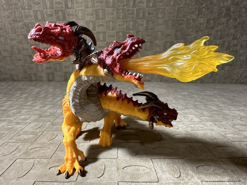 Three Headed Fire Breathing Dragon Action Figure Mythical Fantasy 2010 Safari - Picture 5 of 13
