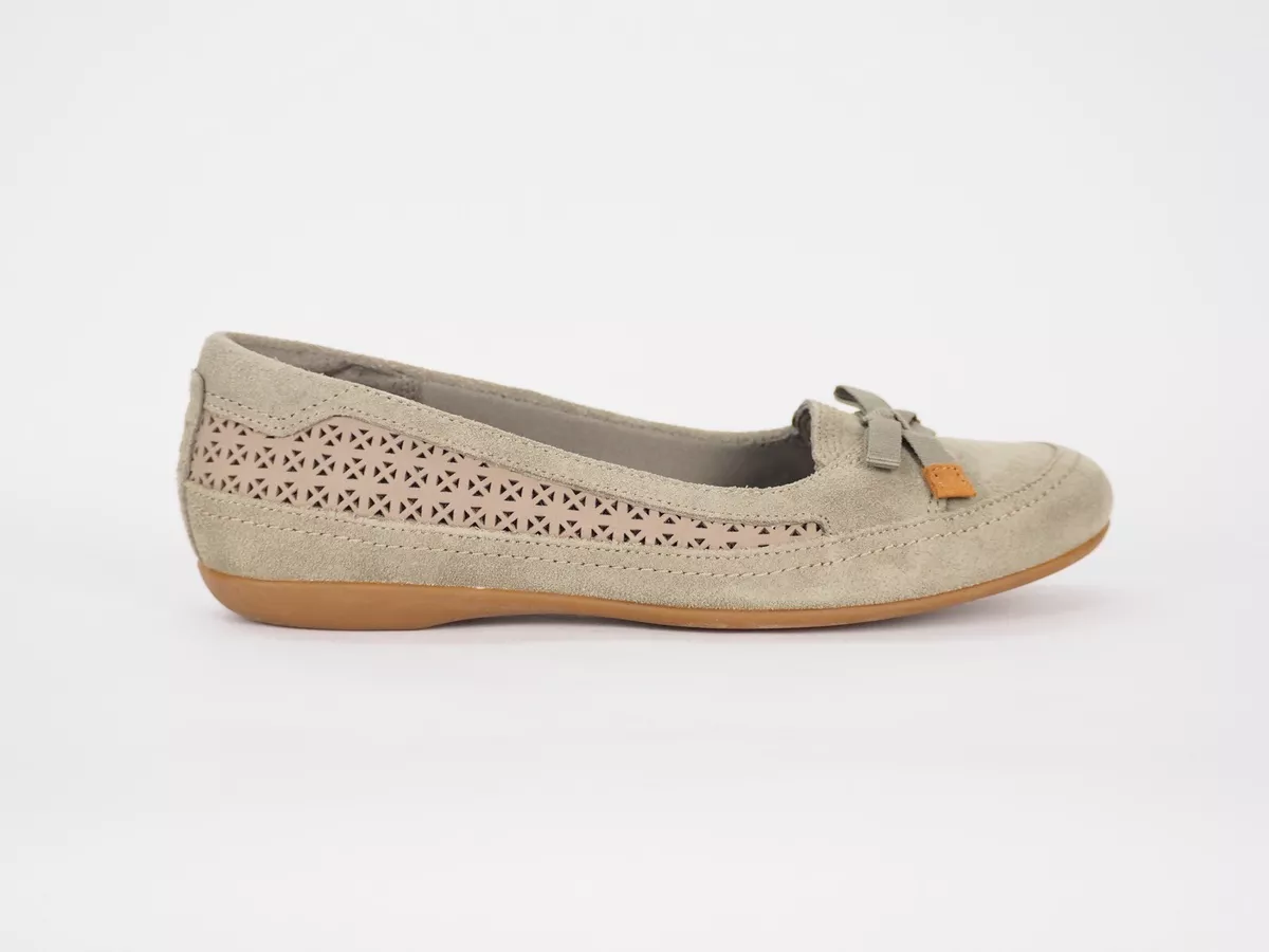 Womens Timberland EK Falmouth Ball 8017R Grey Leather Casual Ballerina Flats