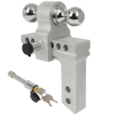 2'' receiver 6'' 10000lbs Drop Trailer Towing Hitch Dual Ball Mount Adjustable