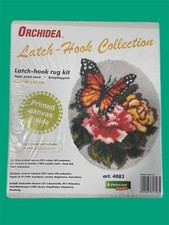 Orchidea Orange Butterfly Latch Hook Collection Rug Kit Pink Yellow Roses