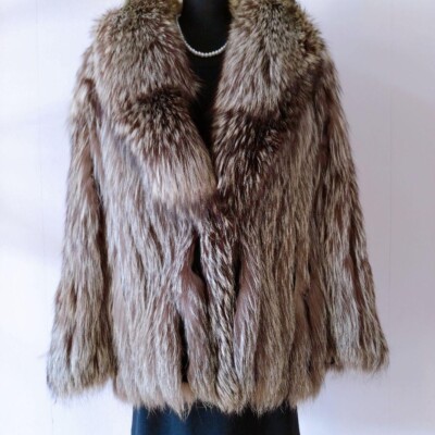 Saga Fox Royal Rotiny Silver Fur Coat Size M | eBay