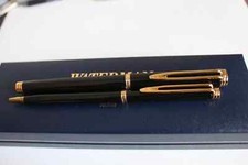 Set WATERMAN GENTLEMAN in BLACK Fountain Pen with 18k gold NIB Fine & Ballpoint