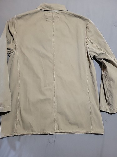 Structure Mens XL Chore Jacket Canvas Cotton Pockets ButtonUp Full Zip Military - Picture 10 of 13