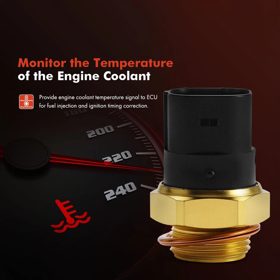 Interruptor del ventilador de refrigeración para Volkswagen Jetta 1993-2001 Passat 1995-1997 Golf Beetle Foto 2 de 4