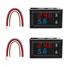 2pack 0.28 Digital Voltmeter Ammeter Dc 0-100v 10a Red Blue Dual Led Du...
