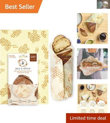 Reusable Beeswax Food Wrap for Sourdough & Bread - Plastic-Free Honeycomb Design