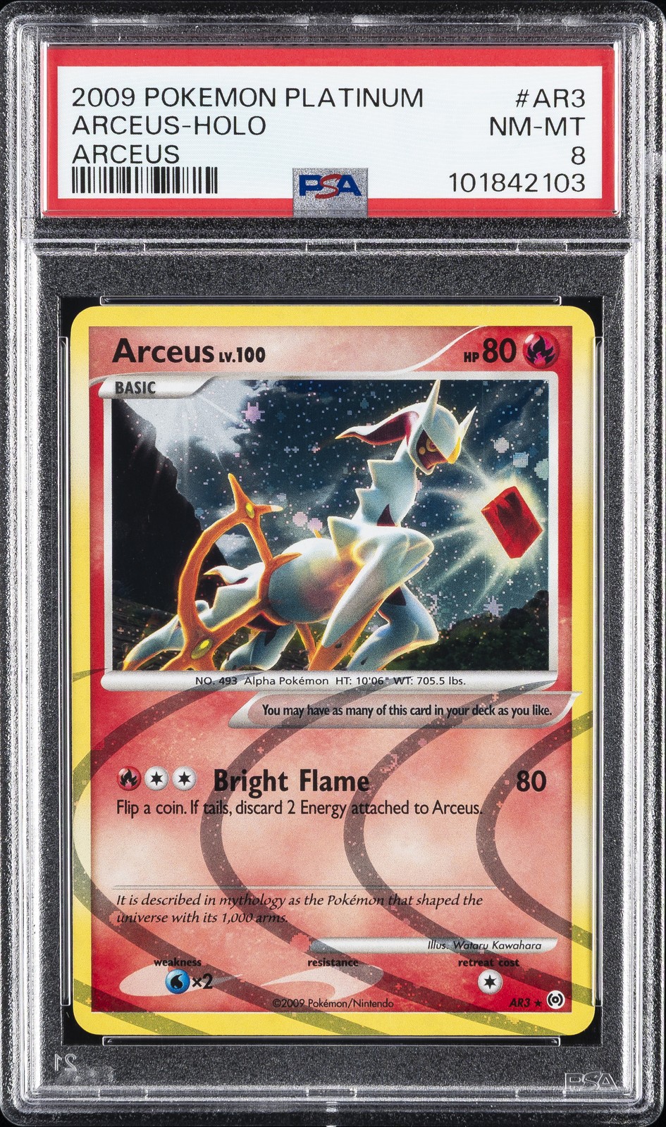 2009 POKEMON PLATINUM ARCEUS #AR3 ARCEUS-HOLO PSA 8