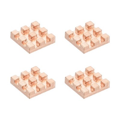 4 Pcs Copper Heatsink 8x8x2mm, Heat Sink Cooler Radiator for Raspberry Pi
