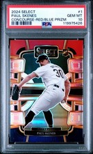 2024 PANINI SELECT CONCOURSE #1 PAUL SKENES RED AND BLUE PRIZM PSA 10