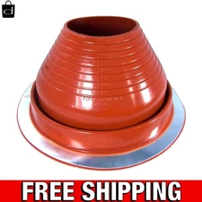 Flexible Round Base Metal Roofing Pipe Flashing Boot - Fits 5" to 9" Pipes